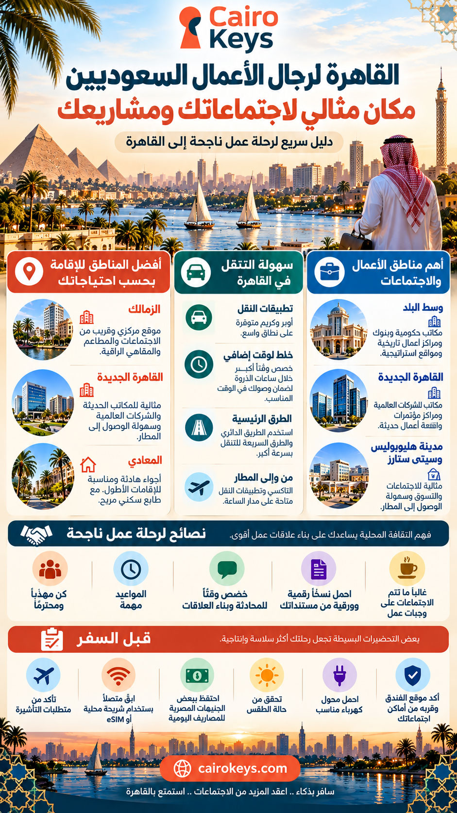 القاهرة للمسافرين السعوديين بغرض الأعمال